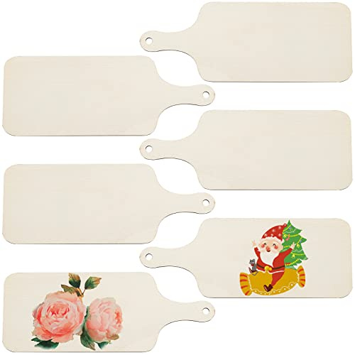 GORGECRAFT 6 PZ Mini Tagliere In Legno con Manico Tagliere In Legno Non Rifinito Taglieri Piccoli per Cucina Verdure Fornitura di Frutta