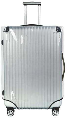 Explore Land Clear Luggage Cover Tough Protector Fits for 30 Inches Suitcase for Travel Airplane (PVC, XL)