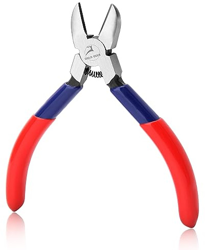 GOLD DEER Diagonal Cutting Pliers Mini Diagonal Pliers Wire Cutters Small Side Cutter Sharp Precision Nipper Mini Jewelry Pliers Hand Jewellery Making Tool for Making Crafts Repairing Electronic