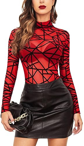 Avidlove Body Mujer Sexy Corpiño Con Espalda Descubierta, Camiseta Sencilla De Color Puro, Top De Manga Larga Mono Mujer Fiesta Lencería Sexy