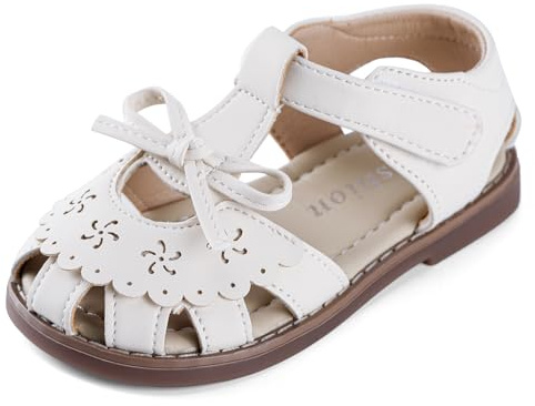 Cheerful Mario 2-7 T Sandali Bambina Estive Eleganti Scarpe con Fiocco Per Asilo Bimba Bianco 24 EU