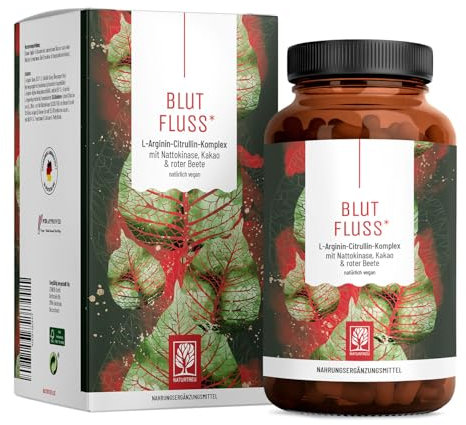 NATURTREU® Nattokinase-Kapseln mit Citrullin & hochdosiertem L-Arginin - Komplex aus L-Arginin Base, L-Arginin (AAKG), L-Arginin HCL - 180 vegane Kapseln in Deutschland hergestellt & geprüft