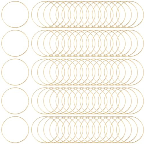 SOFPLATE 120 Stück 30mm Creolen Beschläge Kleine DIY Creolen Ohrringe Golden Messing Lünetten Rückseite Rahmen Kreis Perlen Masse Für Schmuckherstellung Frauen Basteln DIY Kunst Geschenk Zubehör