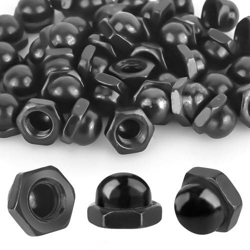 Tuercas de sombrerería M8 de acero inoxidable, 40 unidades, DIN 1587, forma alta, de metal duro, acero de tuercas hexagonales, tuercas de sombrero, tuercas hexagonales para bicicleta