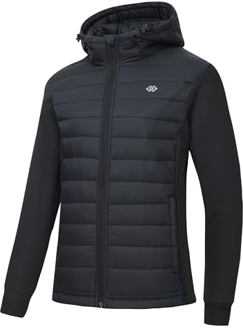 MoFiz Damfleecejacka, sportjacka, vandringsjacka, utomhusjacka, löpning, vinter, ventilerande jacka, hybridjacka, fritidsjacka, Svart1