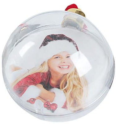 fotografica trasparente - ornamento di palla foto di Natale | ciondolo fotografico per albero di Natale, palle artigianali per decorazione, decorazione domestica di Natale