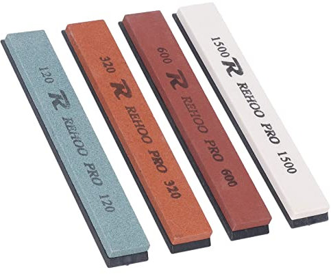 Juego de Piedra para Afilar Cuchillos de Grano 120 320 600 1500, Juego de 4 Piezas con Corindón para Juegos de Cuchillos de Cocina Domésticos, Cuchillos de Chef
