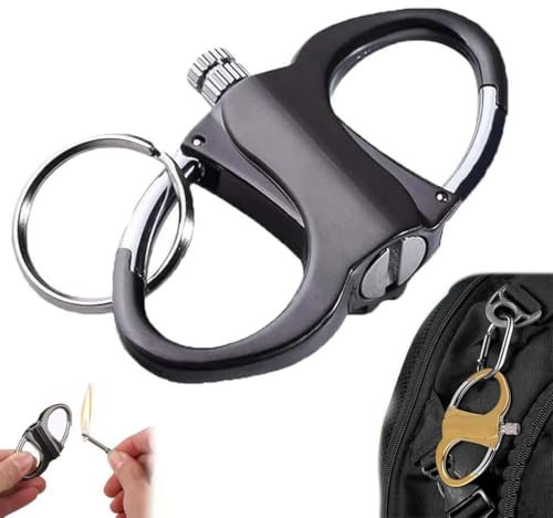Keychain Lighter Match Strike, Briquet Allumette Permanent avec Porte Clef, Porte-Clés Briquet à Silex, Porte-clés de Voiture Briquets Remplissable au Kérosène de Plein Air - sans gaz
