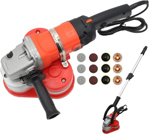 Lijadora de tres cabezales para paredes y pisos,juego de pulidora de concreto,pulidora para paredes y suelos de cemento,pulidora de concreto,pulidora con varilla telescópica alargada