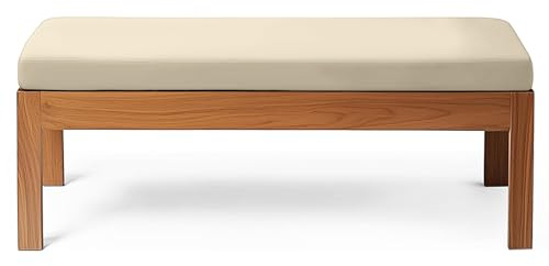 RZYW Cuscino Panca Esterno Impermeabile, Cuscino Seduta Panca con Fondo Antiscivolo, 90X40X5cm, Beige