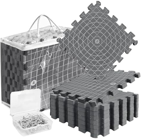 Juego de 9 alfombrillas de bloqueo,Almohadillas De Ganchillo Extra Gruesas,para tejer tablas de bloqueo extra gruesas con rejilla,100 Puntadas t,Para Proyectos De Ganchillo y Fieltro,Gris