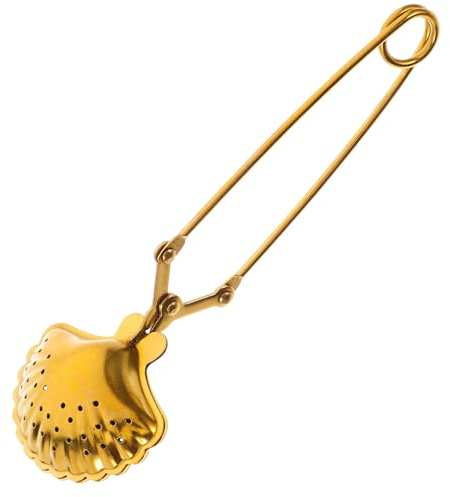 Hohopeti Filtre à Thé Professionnel en Acier Inoxydable 304 Longue Pince Dorée Infuseur à Thé Pratique pour Maison et Bureau pour Feuilles en Vrac
