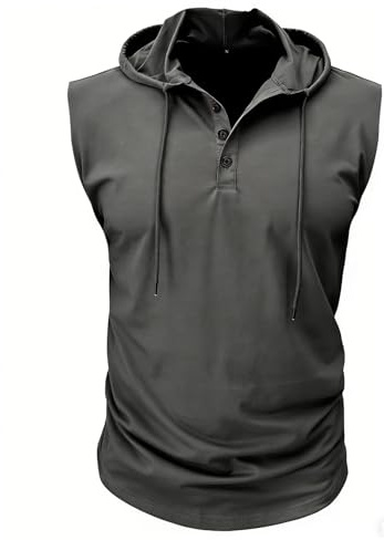 MakingDa Felpa sportiva a maniche corte da uomo alla moda per allenamento palestra pullover con cappuccio camicia con cappuccio pulsante vestibilità muscolare felpa estiva leggera hip hop corsa boxe