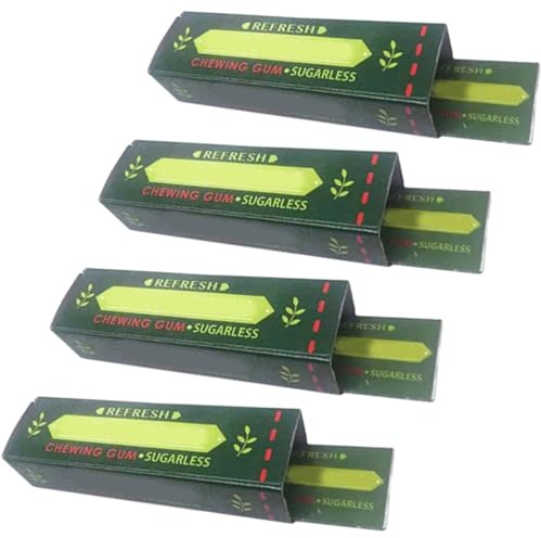 GLEAVI Giocattolo Scherzoso Set da 4 con Blister Chewing Gum Finti e Blatte Finte in PVC per Scherzi di Pesce D'aprile con Effetto Realistico e Assemblaggio DIY