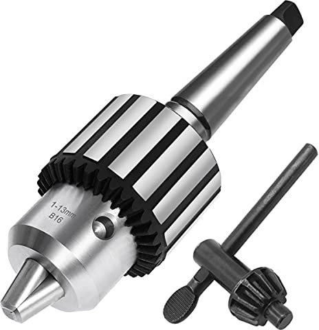 Earl Diamond Super Heavy Duty 1/2 Drill Chuck with Chuck Key and MT2 Shank | Morse Taper Arbor #2 (B16)