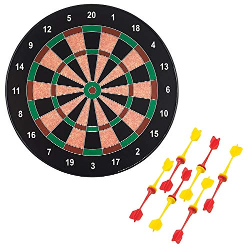 Playtastic Cible magnétique Ø 40 cm avec 12 fléchettes Rouges et Jaunes