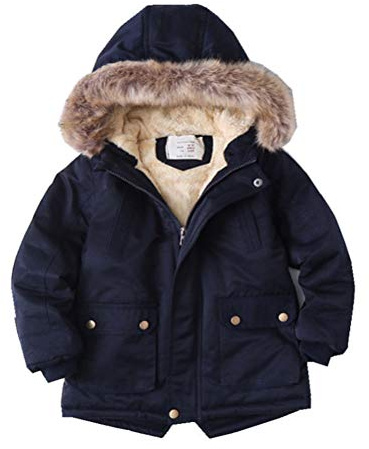 Odziezet Cappotto con Cappuccio per Raggazzo Giubbotto Trapuntato da Bambino Incappucciato Inverno 7-8 Anni