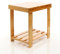 Toboli Sitzhocker Beistelltisch aus Bambus 440x280x408mm, Badhocker aus Holz max. 90 kg, Hocker in natürlicher Optik, Holzhocker mit Zwei Ablagen