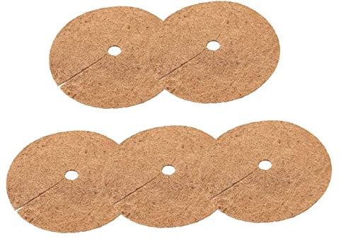 Yardwe 5 Pièces Joint De Cocotier Plantes En Pot Plantes Couvre- Jardinière Ronde Pot De Fleur Anneau De Coco Écorce D'Arbre Couvre- Paillis De Coco Protecteurs De Disques