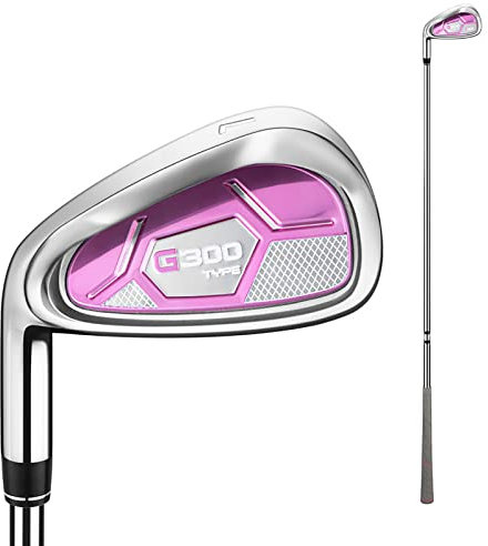 Damen-Golf-Einzelschläger, Linkshänder-Golfschläger, Eisen, Edelstahl/Graphitschaft, Design mit niedrigem Schwerpunkt, breite Schlagfläche für Anfänger (Farbe: Stahlstange)