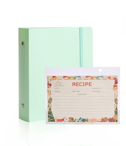 4×6” index card Binder organizer with Plastic pocket Sleeves, small organized folder for recipes Flashcards,portable notecards case holder