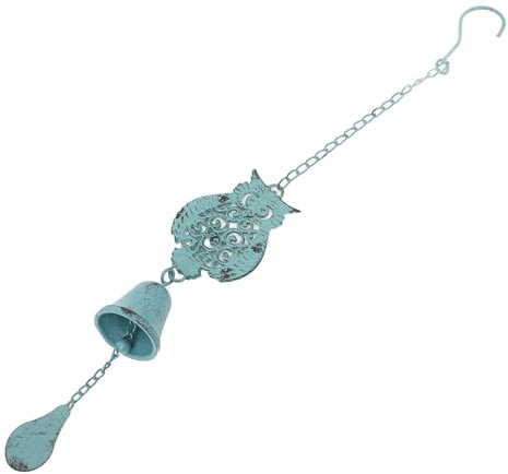 Sosoport Windspiele Eule Gusseisen Windglocken Garten Eule Windspiel Bronze Windspiele Dekorative Windspiele für Zuhause