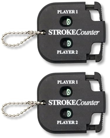KEQAR 2 Stücke Golf Score Zähler Stroke Counter, Golf Ergebnis Zähler, Golf Ergebnis Indikator, Handzähler Zähler, Punktezähler, Golf Score Zähler mit Schlüsselkette