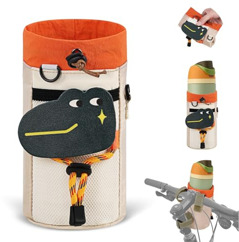 Desing Wish 2 Piezas 12-24oz Portabidon Bicicleta Sin Tornillos Porta Bidones Bici MTB Portabotellas Bicicleta Soporte Botella Bicicleta Portabidones con Bolsillo Montaña Patinete Malla Accesorios