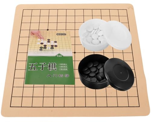 GLEAVI Set Scacchi Go Professionale in Legno Scacchiera Pieghevole in Pelle Nera e Bianca, Kit Educativo e Adulti, Gioco da Tavolo Portatile per Allenamento e Stile Casuale