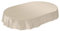 ANRO Wachstuchtischdecke Wachstuch Wachstischdecke Tischdecke Wachstuchdecke Beige Leinenoptik Oval 180x140cm eingefasst