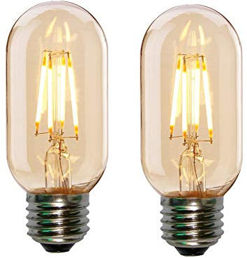 HUAMu Lamparas Bombillas Edison de Filamento de LED E27 4W T45 Vintage Retro Antigua Luz Calida 2700K Equivalente 40W Bombillas Incandescentes, AC220-240V, Pack de 2