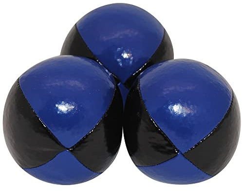 Juggling Balls Professional Style Set of 3 - How to Juggle Kit with Bean Bags for Juggling for Beginners with Vibrant Colors, Great Feel, Ultra Durable (Black/Blue)