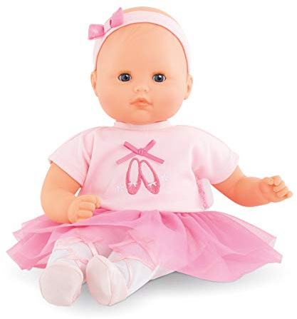 Corolle Bébé Calin Maeva Ballerina Baby Doll - 12 Inch Soft Body with Vanilla Scent, Pink Tutu, Sleeping Eyes Realistic Baby Dolls for 2 Year Old Girls and Up, Muñecas para Niñas