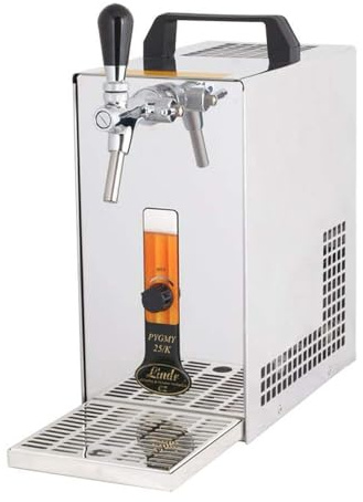 ich-zapfe.de Tireuse à Bière, PYGMY 25/K, avec Compresseur Intégré, Refroidisseur à Sec Monobloc en Acier Inoxydable, Pompe à Bière, 30 litres/h, Green Line