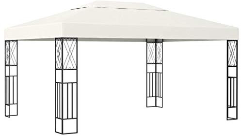 Montloxs Padiglione da giardino impermeabile protezione UV tenda da giardino protezione solare per giardino mercato campeggio matrimoni montanti metallo 3 × 3 m tessuto crema