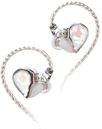 Hidizs MD4 4 Pilotes à Armature équilibrée HiFi Écouteurs Intra-Auriculaires IEMs avec Suppression Active du Bruit, Audio Spatial personnalisé, Casque Hybride à Armature banlance,Argent