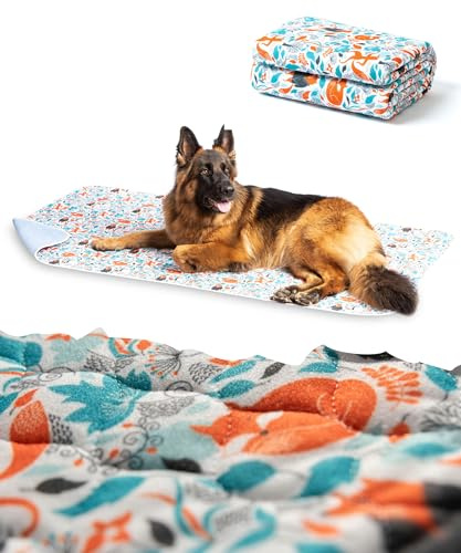 SILVERWOOF Empapador Lavable de lujo para Perros Grandes - 2 Veces más Absorbente - Alfombra de Adiestramiento Reutilizable e Impermeable para Cachorros - Protector Antideslizante & Anti olor 90x160cm
