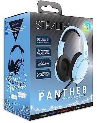 STEALTH PANTHER Sky - Over Ear Gaming Headset PS4/PS5, XBOX, Switch, PC with Flexible Mic, 3.5mm Jack, 1.5m Cable, Lightweight, Comfortable and Durable
