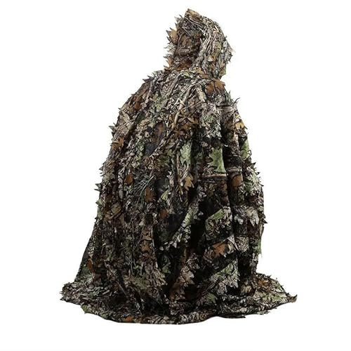 Harrington Marley Ghillie Suit 3D-Camouflage-Poncho mit Blättern, Waldfotografie, Camouflage, Abdeckung für Vogelbeobachtung, Blätter