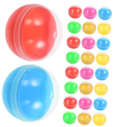 VICASKY 50pcs Fillable Round Balls for Vending Machine Empty Plastic Balls As Party Favor Filler Plaything for Boys and Girls Surprise Prizes
