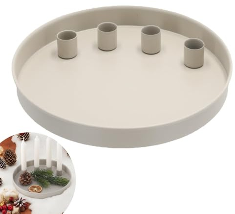 4 Portavelas Magnéticos, Corona de Adviento con Velas,Corona de Adviento,Portavelas Magnético de 23 Cm, Adecuado para Su Uso en Ocasiones Festivas, Reuniones y con Fines Decorativos.