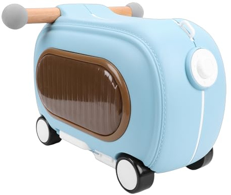 UPALDHOU Ride On Bagage, 20L Småbarnsrullande Resväska med Hjul Musikljus, Multi Modes Anti-Tipping Over, för Resebarn Småbarn (Blå)