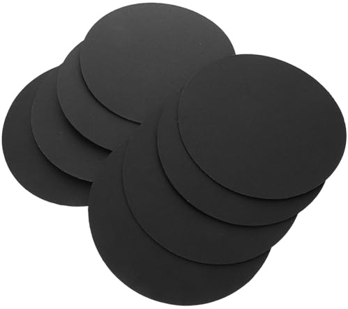 Milisten 8 Pannelli Rotondi per Disegno Mandala in Cartone Nero, Tavole da Pittura Mandala Diametro 15cm, Carta Kraft per Artigianato, Biglietti e Album Fai da Te, Set Creativo e Adulti