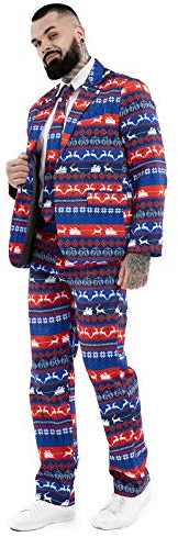 U LOOK UGLY TODAY Julkostym för män, fest, rolig julkavaj, nyhet, juldräkt, outfit, normal passform, S