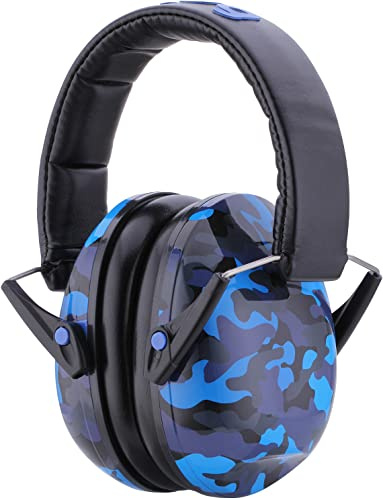 Snug Kids Earmuffs – Noise Reduction for Toddlers & Children – Adjustable, Lightweight, Foldable, Soft & Comfortable - Camo (Blue)