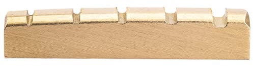 Musiclily Basic Messing E-Bass Sattel Vorgekerbt Brass Bass Nut für 5-Saiter Precision/Jazz Bass, 45x6x9mm