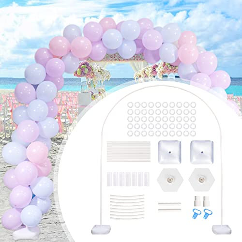 8ft × 6ft Balloon Arch Stand Kit for Floor With Base - Frame for Wedding, Birthday, Baby Shower, Graduation Party Decorations