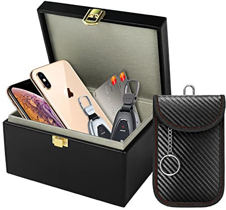 Keyless Go Schutz Autoschlüssel Box - Auto Zubehör Autoschlüssel Schutz Keyless Tasche Faraday rfid blocker, Schlüsselanhänger-Signalblocker Anti-Diebstahl-Box
