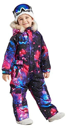 Bluemagic Skianzüge für Jungen und Mädchen, Schneeanzüge für Kinder Winddicht Warm Wasserdicht und Atmungsaktiv, Einteiliges Design, Reißverschlussöffnung (Stern, 110CM, 5 Jahre)