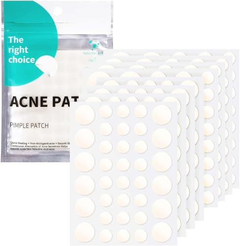 Pack of 330 Pimple Patch Hydrocolloid Plasters Invisible Natural Pimple Patch with Salicylic Acid and Tea Tree Oil Day and Night 2-in-1 Anti Patches Waterproof Breathable Absorption